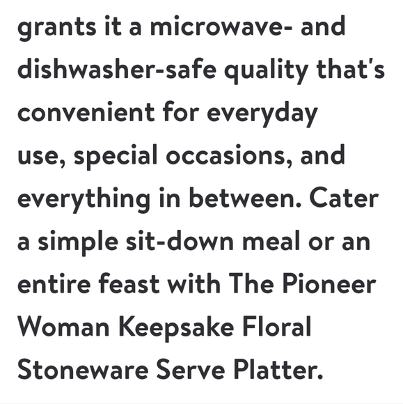 ❤️ New Pioneer Woman Keepsake Floral Serve Platter - Picture 4 of 8